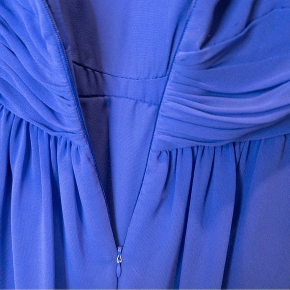 Lauren Ralph Lauren Womens Size 10 Sleeveless Chiffon Dress Pleated Blue Wedding - Picture 8 of 11